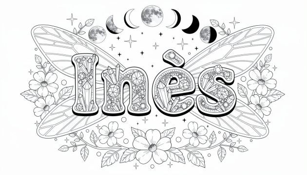 Inès Coloring Page - Free Printable Name Template