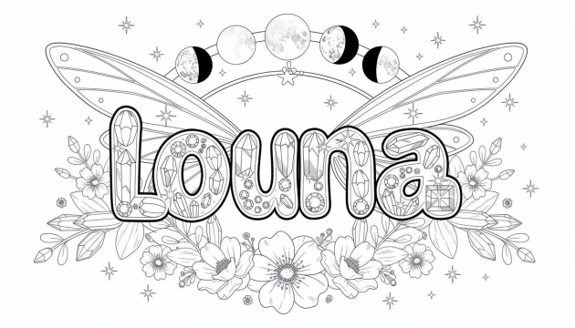Louna Coloring Page - Free Printable Name Template