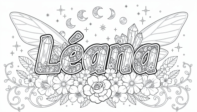 Léana Coloring Page - Free Printable Name Template