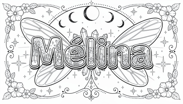 Mélina Coloring Page - Free Printable Name Template