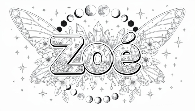 Zoé Coloring Page - Free Printable Name Template