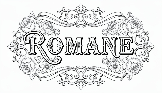 Romane Coloring Page - Free Printable Name Template