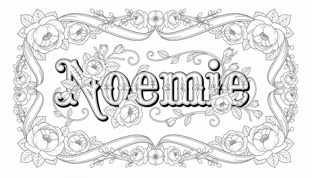 Noémie Boyama Sayfası - Ücretsiz İsim Şablonu