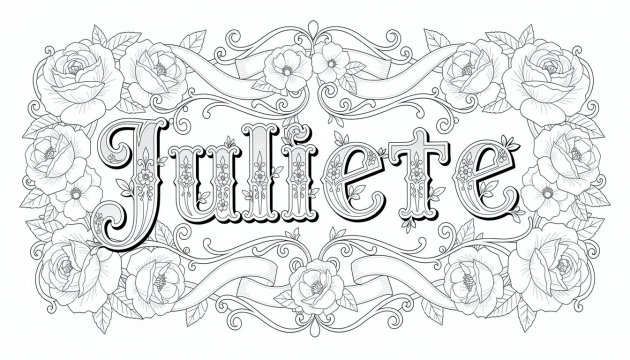 Juliette Coloring Page - Free Printable Name Template