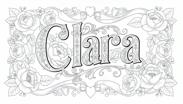 Clara Coloring Page - Free Printable Name Template
