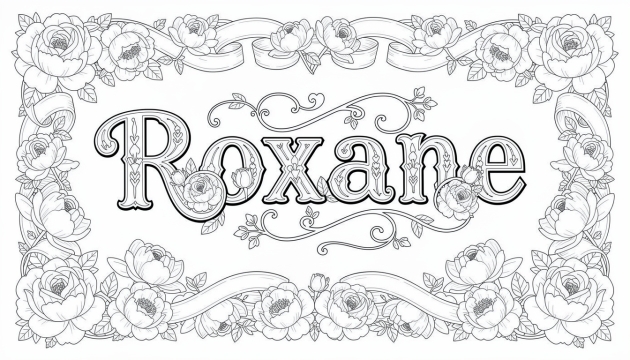 Roxane Coloring Page - Free Printable Name Template