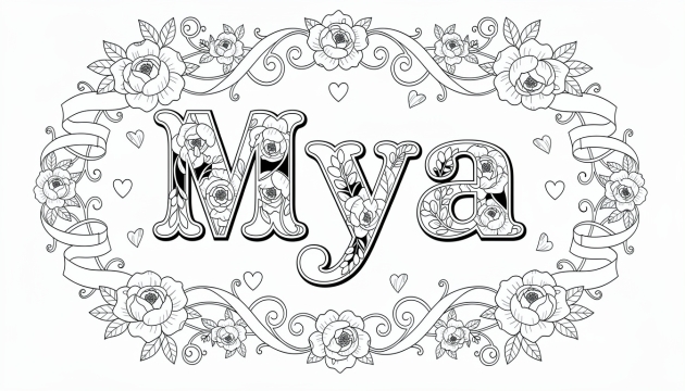 Mya Coloring Page - Free Printable Name Template
