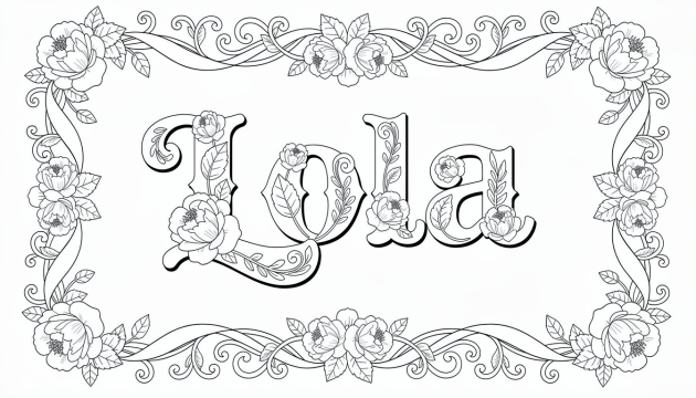 Lola Coloring Page - Free Printable Name Template