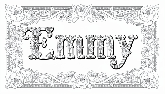 Emmy Coloring Page - Free Printable Name Template