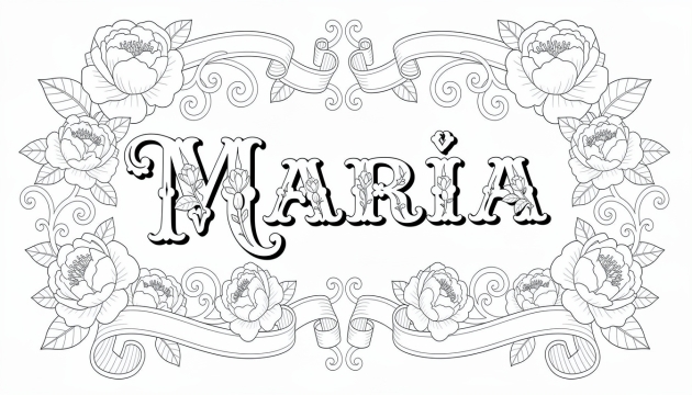 Maria Coloring Page - Free Printable Name Template