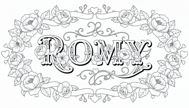 Romy Coloring Page - Free Printable Name Template