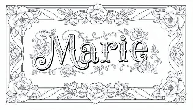 Marie Coloring Page - Free Printable Name Template