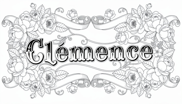 Clémence Coloring Page - Free Printable Name Template
