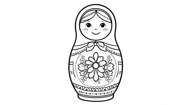 マトリョーシカのぬりえ