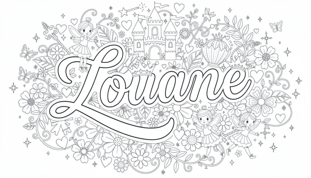 Louane Coloring Page - Free Printable Name Template