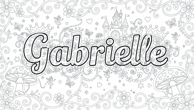Gabrielle Coloring Page - Free Printable Name Template