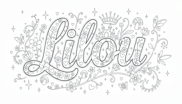 Lilou Coloring Page - Free Printable Name Template