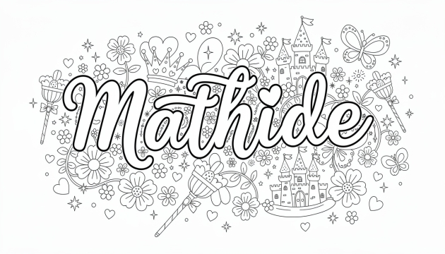 Mathilde Coloring Page - Free Printable Name Template