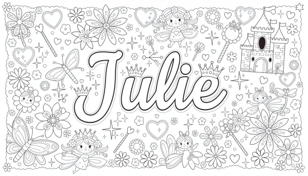 Julie Coloring Page - Free Printable Name Template