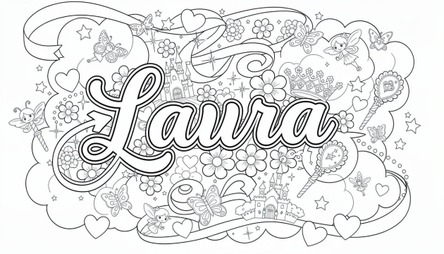 Laura Coloring Page - Free Printable Name Template