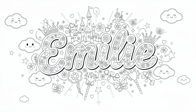 Emilie Coloring Page - Free Printable Name Template