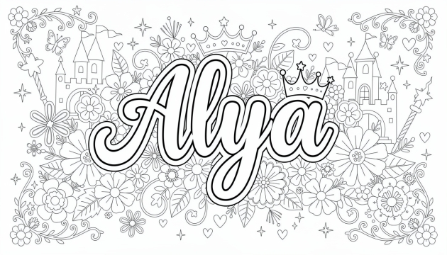 Alya Coloring Page - Free Printable Name Template