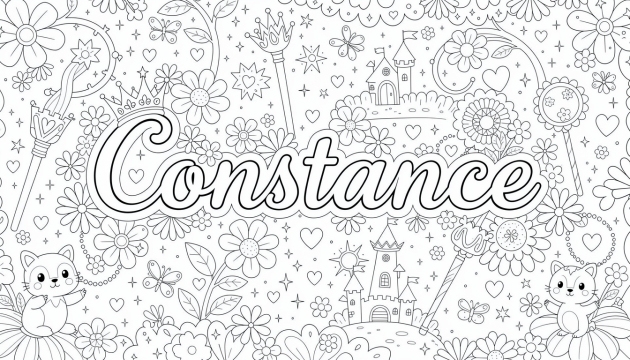 Constance Coloring Page - Free Printable Name Template