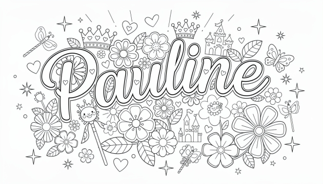 Pauline Coloring Page - Free Printable Name Template