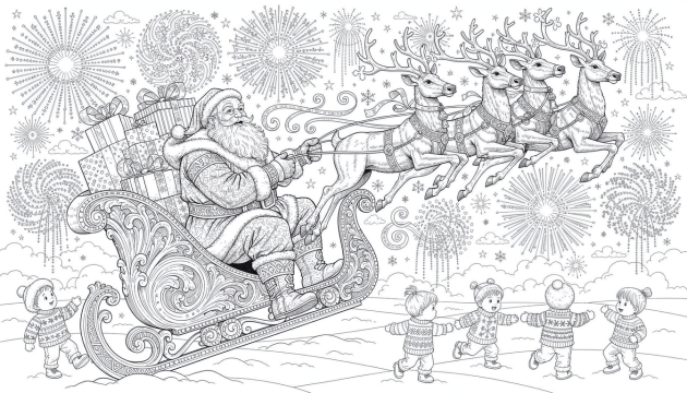 New Year Festivities Coloring Pages