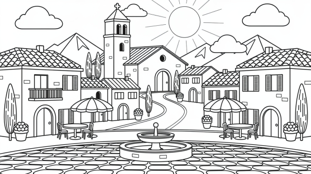 Cityscapes Coloring Pages