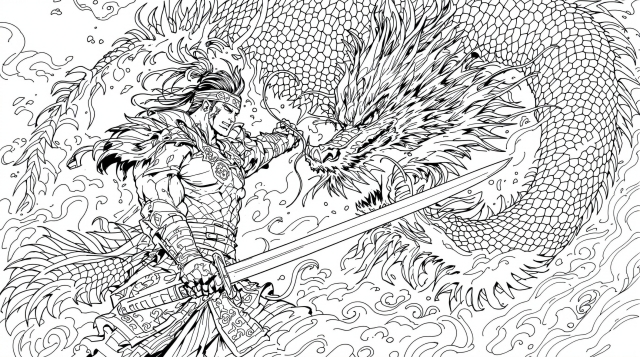 Dragons & Mythical Beasts Coloring Pages