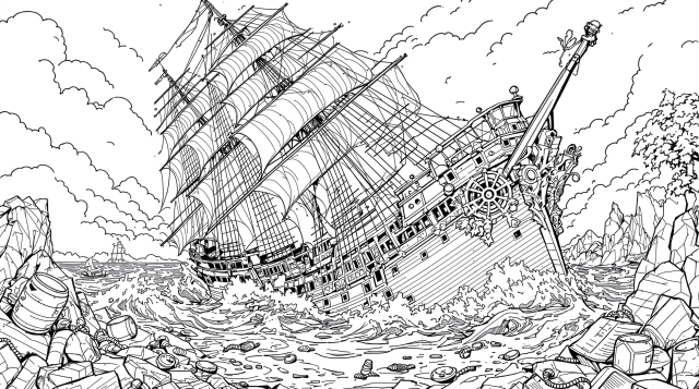 海洋生物のぬりえ