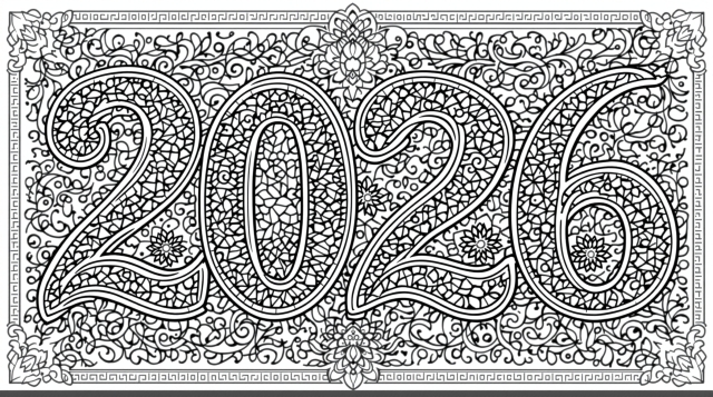 En utarbetad 2026 färgläggningssida med ornamentala dekorationer i viktoriansk stil och intrikata barockmönster för avancerade vuxna färgläggare.