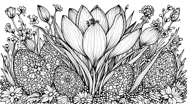 イースターの喜びのぬりえ