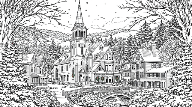 クリスマスマジックのぬりえ