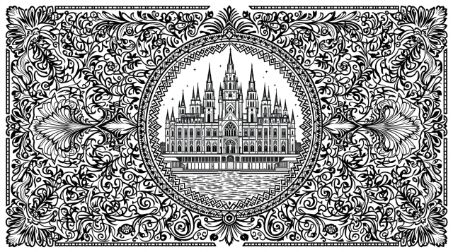 ポーランド建築の傑作 ゴシック様式大聖堂とバロック装飾の大人の塗り絵